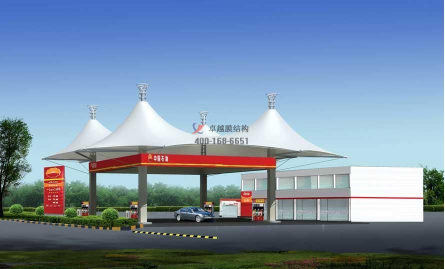 商丘加油站膜結(jié)構(gòu)頂棚設(shè)計施工案例