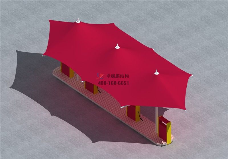 信陽加油站膜結(jié)構(gòu)頂棚設(shè)計施工案例