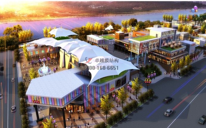 開封新世紀膜結(jié)構商場頂棚/商業(yè)街走廊雨棚專業(yè)廠家