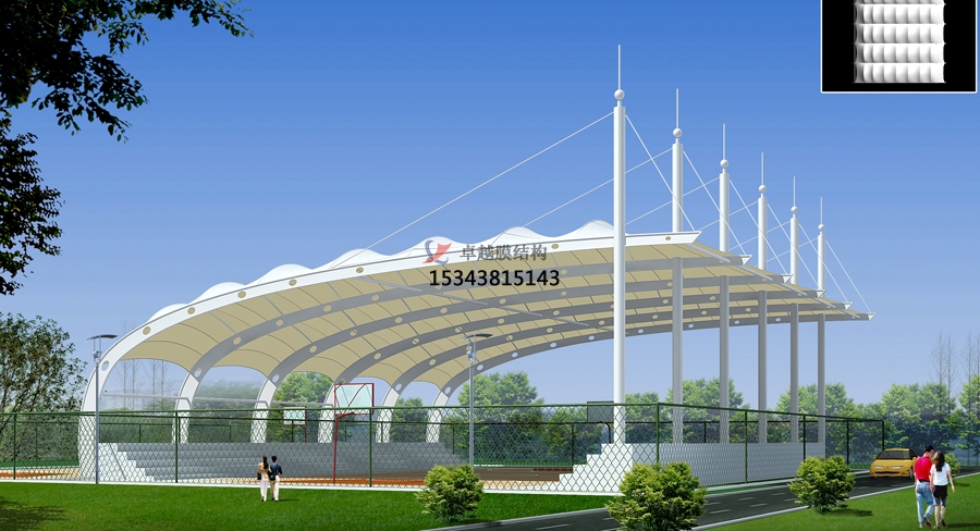 通化體育場膜結(jié)構(gòu)籃球場/羽毛球場地罩棚設計公司【公司直銷】(圖文)