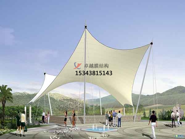 三門峽商業(yè)廣場<font color='red'>張拉膜結構</font>景觀棚/雨棚設計搭建